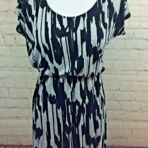 Forever 21 Black Gray Short Sleeve Dress Small